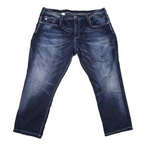 BUFFALO DAVID BITTON Jeans 42x26 Men's Ash X Slim Stretch Dark Blue Distressed